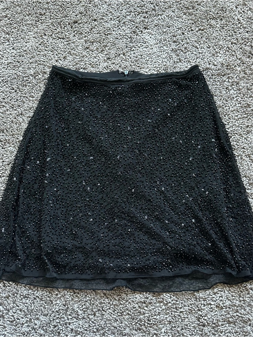 Oh Polly Black Beaded Mini Skirt